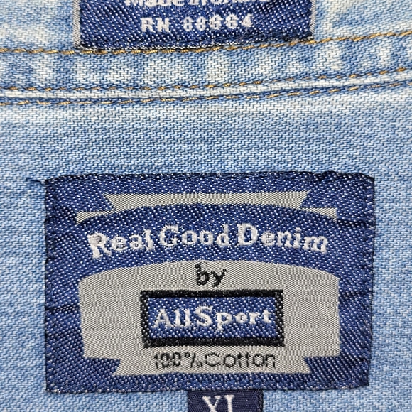 Denim Southern Biker Motorcycle shirt size XL by "Real Good Denim by Allsports" - Picture 6 of 6